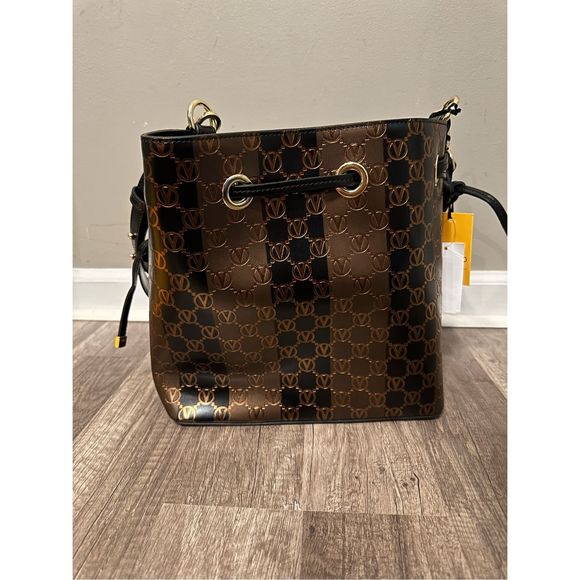 VALENTINO BY MARIO VALENTINO Leather Monogram Two-Tone Crossbody Bag $1095 - Picture 8 of 12